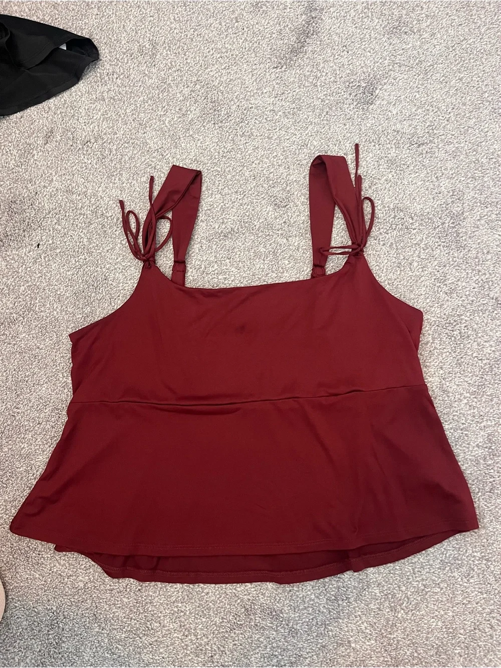 Wild Fable Babydoll Top in Black and Burgundy